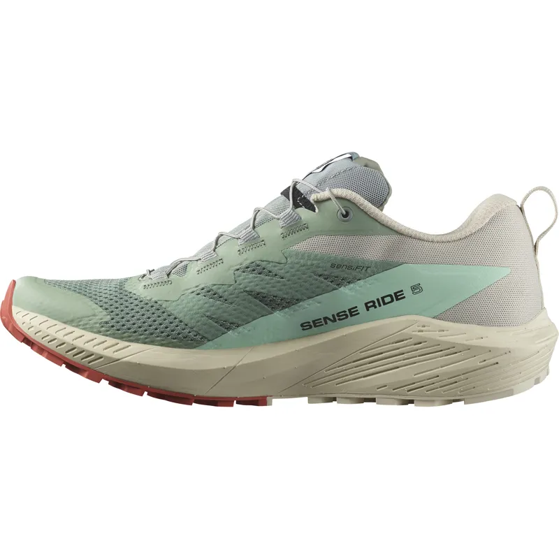 Salomon Mens Sense Ride 5 Lily Pad/Rainy Day/Bleached Aqua-2